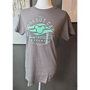 Disney Cruise Line Lookout Cay Lighthouse Point Grey Mickey Shirt Adult Small